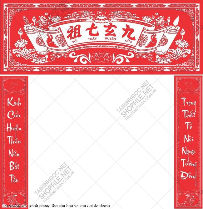 file vector cnc tranh phong tho chu han va cau doi do